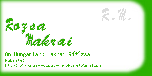 rozsa makrai business card